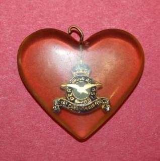 WWII RCAF Lucite Heart