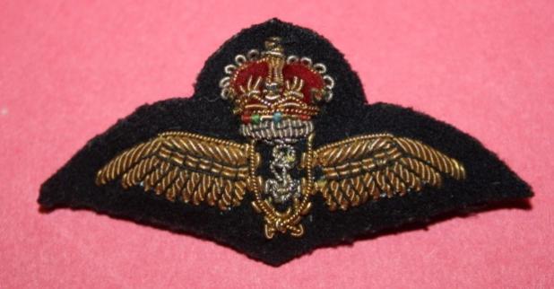 WW2 RCN Fleet Air Arm Pilot Wing - Bullion Embroidered