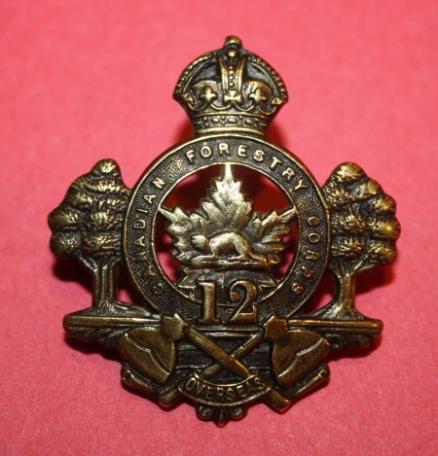 CEF 12th Canadian Forestry Company Cap Badge