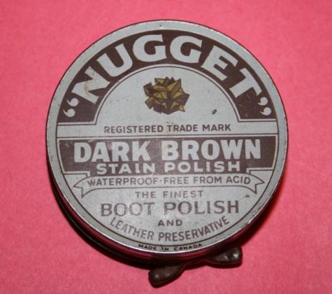 WW2 Canadian Nugget Brand Dark Brown Boot Polish Tin