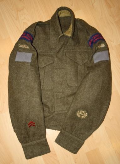 WW2 North Shore New Brunswick Regiment Battle Dress Tunic