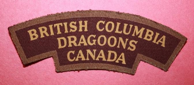 WW2 British Columbia Dragoons Shoulder Flash - Canvas