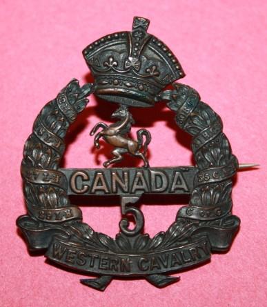 WW1 5th BattalionWestern Cavalry Officer Cap Badge