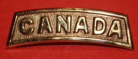 WW1 Officer Gold Plated CANADA Shoulder Title - 1914