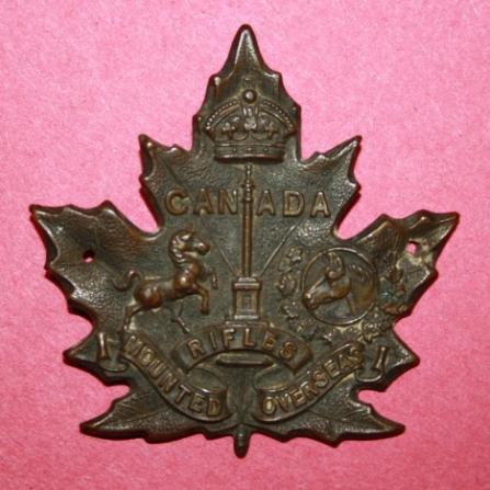 WW1 Canadian Mounted Rifles Draft Cap Badge