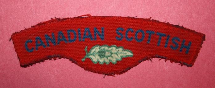 WW2 Canadian Scottish Canvas Shoulder Title