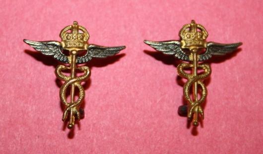 WW2 RCAF/RAF Medical Officer Sterling and Gilt Collars