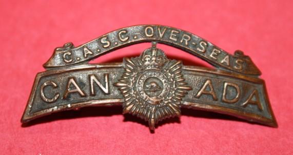 WW1 CASC Overseas Canada Shoulder Title