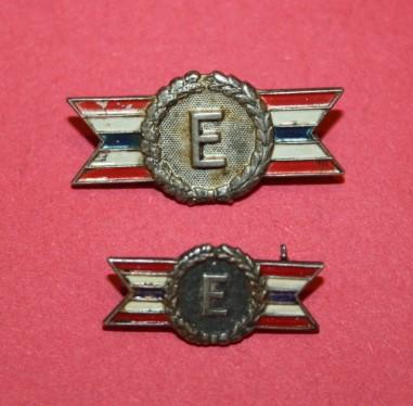 WW2 US Army Navy Production Awards Pins - Pair