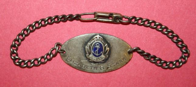 WW2 RCNVR ID Bracelet -  Elizabeth Stark