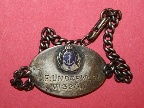 WW2 RCNVR ID Bracelet -  Underwood