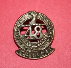 15 Battalion (48 Highlanders of Canada) Left Collar Badge - White Metal