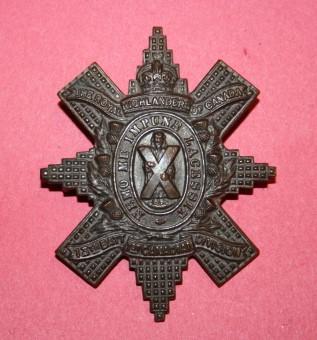 13 Battalion (the  Black Watch RHR of Canada) Cap Badge - Copper