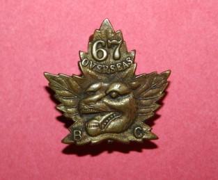 67 Battalion Western Scots  Left Collar Badge