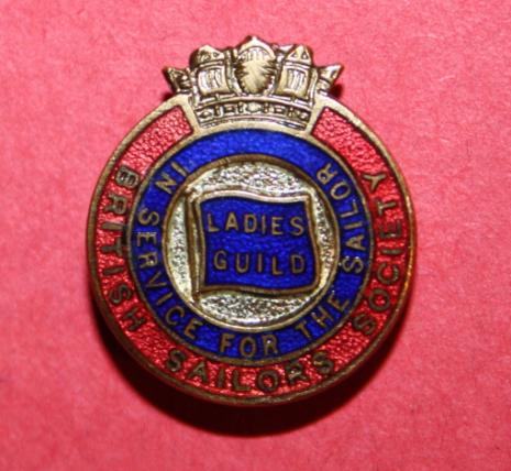 WW1 British Sailors Society Ladies Guild Enamel Lapel Pin