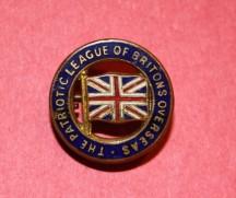 WW1 The Patriotic League of Britons Overseas Enamel Lapel Pin