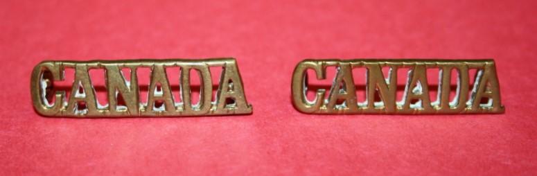 WW1 CEF CANADA Shoulder Titles - Straight Type