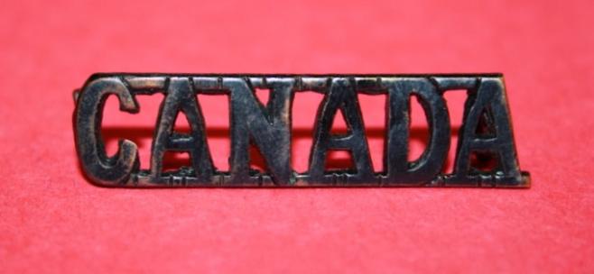 WW2 Canada Shoulder Title - Black Finish