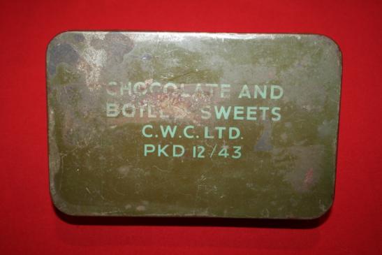 1943 British Chocolate and Boiled Sweets Tin - Large Size