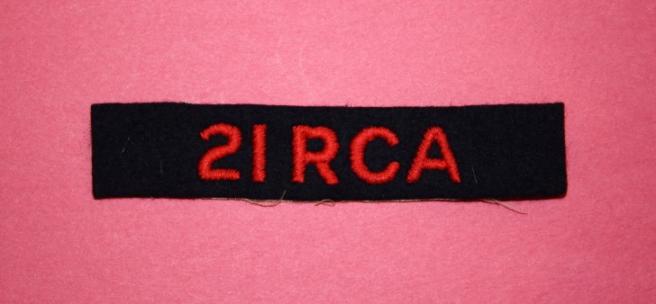 21 RCA Cloth Shoulder Title