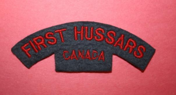 WW2 Canadian First Hussars Cloth Shoulder Title