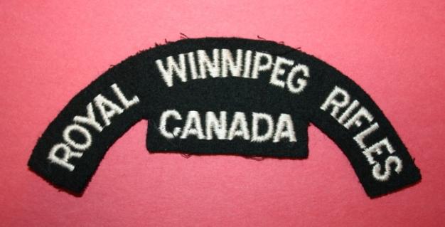 WW2 Royal Winnipeg Rifles Cloth Shoulder Title