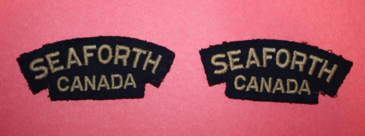 WW2 Seaforth Highlanders of Canada Shoulder Title Pair