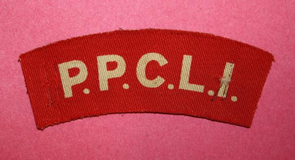 WW2 PPCLI Shoulder Title in Canvas