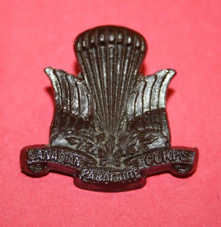 1 Canadian Parachute Battalion War Economy Plastic Cap Badge 