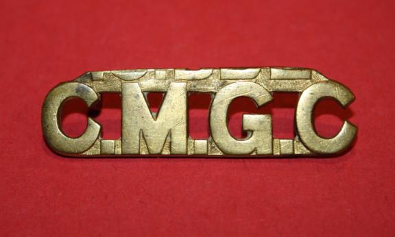 Canadian Machine Gun Corps (CMGC) Shoulder Title  - Cut Down Type