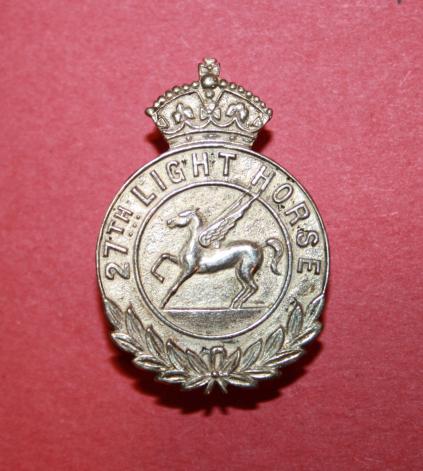 27th Light Horse (Saskatchewan) Officer Cap Badge