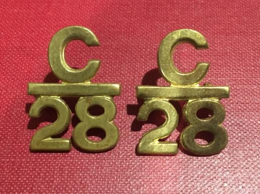 28th Northwest Battalion Collar Pair C28s.  Tiptaft 