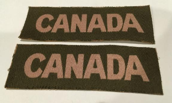 WW2 CANADA shoulder title pair in canvas