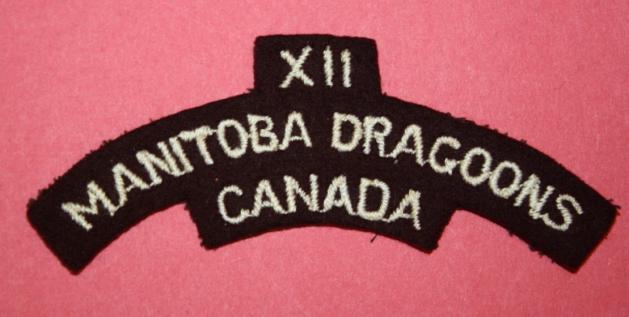 WW2 12th Manitobo Dragoons Shoulder Patch