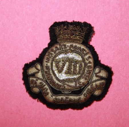 8th Hussards Officer Embroidered Cap Badge