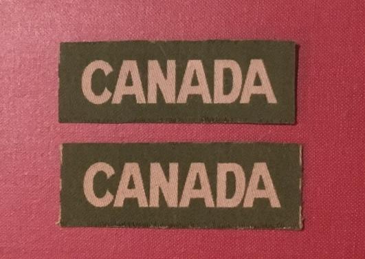 WW2 CANADA shoulder title pair in canvas 
