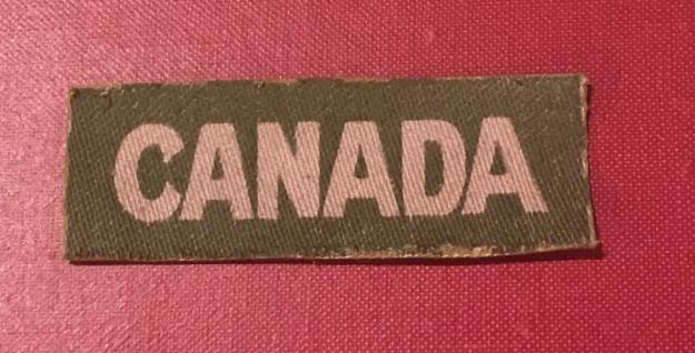 WW2 CANADA shoulder title in canvas 