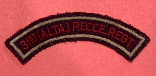 31st Alberta Reconnaissance Regiment Shoulder Title 