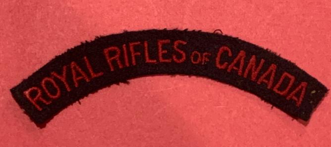 Royal Rifles of Canada Cloth Shoulder Title