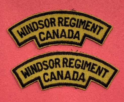 Windsor Regiment of Canadian Shoulder Title Pair c. 1949