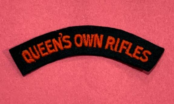 Queen's Own Rifles Wool Shoulder Title