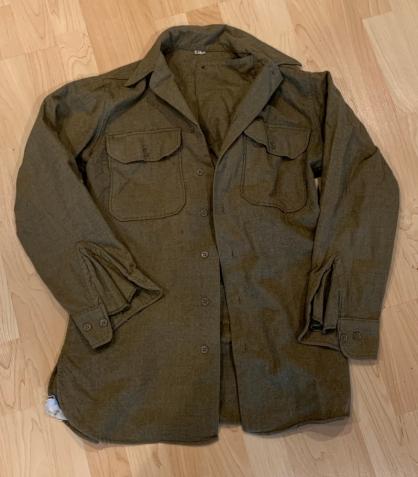 WW2 US Army Men's Wool Shirt with Gas Flap